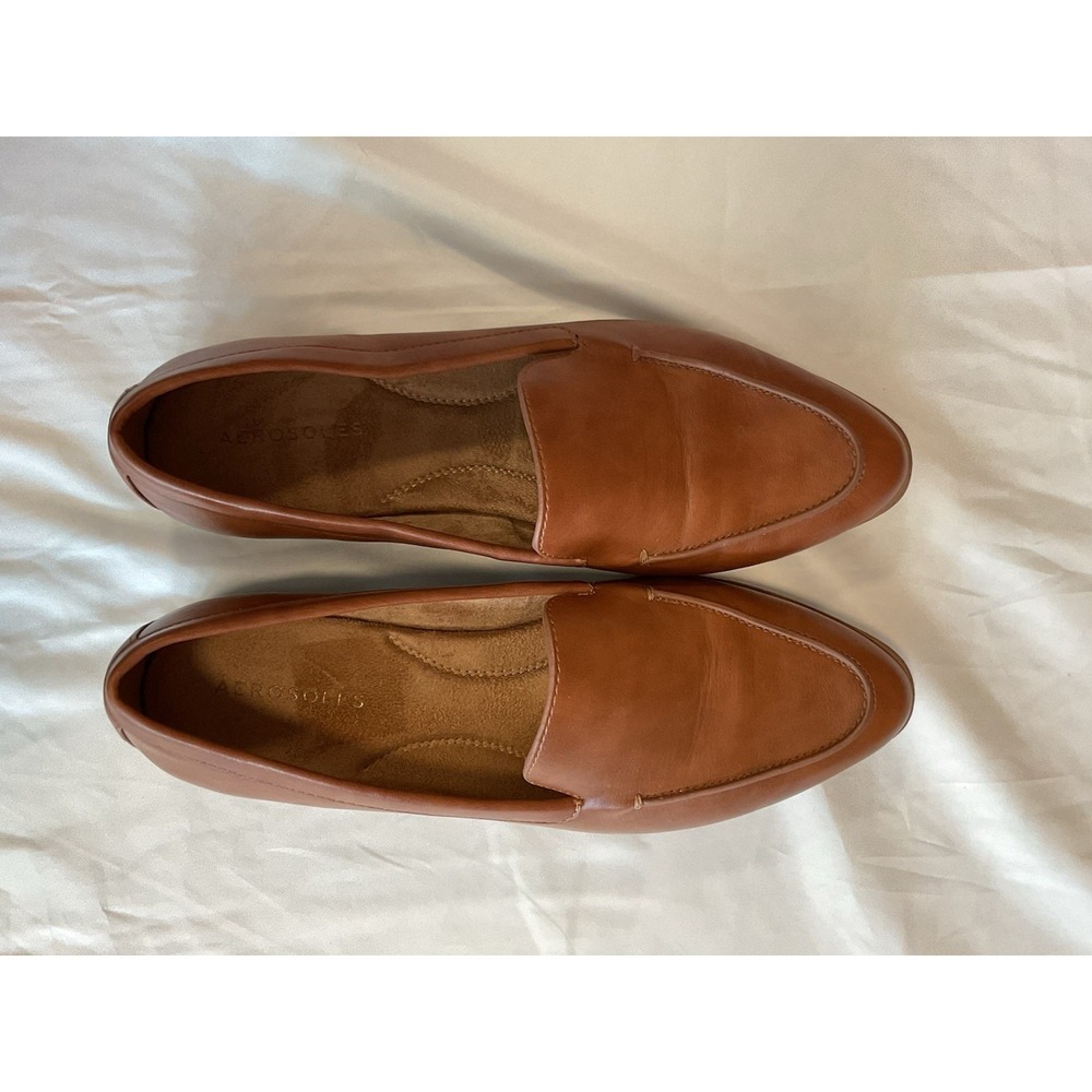 Aerosoles East side Slip On Women's 10 Loafer in Tan Faux Leather Very Good
